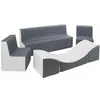 Image de Ensemble de meubles en mousse : 2 chaise Canapé et fauteuil blanc gris
