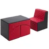 Image de Ensemble de meubles en mousse : chaise et fauteuil noir-rouge