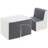 Image de Ensemble de meubles en mousse : chaise et fauteuil blanc gris