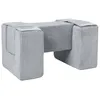 Image de 3 blocs en mousse gris velours côtelé