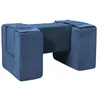 Image de 3 blocs en mousse bleu marine velours côtelé