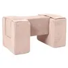 Image de 3 blocs en mousse rose velours côtelé