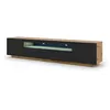 Image de Meuble TV bas universel AURA 200 cm à suspendre ou à poser Chêne artisan / Noir mat avec LED