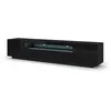 Image de Meuble TV universel Aura 200 cm à poser ou suspendu, noir mat / noir brillant avec LED