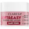 Image de Claresa, Nail art + faux ongles, Builder Gel Soft & Easy Baby Pink 12g (Séchoirs pour vernis à ongles, rose bébé)