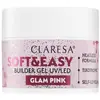 Image de Claresa, Nail art + faux ongles, Gel Builder Soft & Easy Glam Pink 45g (Ongles artificiels, Glam Pink)