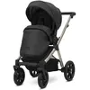 Image de Kunert, Poussette, BRAV 2in1 Öko-Leder Kinderwagen in Schwarz/Grau mit Champagner Rahmen und Gelrädern