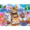 Image de Puzzle 120 pièces : Chatons avec des fleurs Castorland