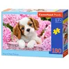 Image de Castorland pièces de puzzle Pup en fleurs roses 180