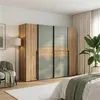 Image de Armoire NARAGO NRGS82511-M748 270 cm chêne et vert sauge 4 portes