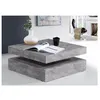 Image de Table basse carree pivotante - Panneau de particules - Decor beton gris clair - Classique - L 78 x P 78 x H 35,4 cm - COFFEE