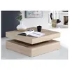 Image de table basse plateau rotatif - carré - chene - 78 x 78 x 36 cm