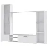 Image de PILVI Meuble TV - Blanc mat - L 220,4 x P41,3 x H177,5 cm