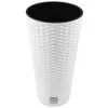 Image de Pot de fleurs avec insert Prosperplast Rato Tubus DRTUS300 imitation rotin blanc