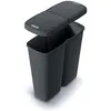Image de Poubelle à double couvercle Keden Compacta Q DUO 50L Un Compartiment Triage noir