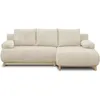 Image de Canapé D'Angle Droit Convertible Mika 3 Places - Velours Côtelé Beige - Coffre De Rangement - L218 X P98/145 X H84 Cm