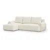 Image de Canape angle fixe en.casa 3 places en tissu beige 145 x 200 x 99 cm