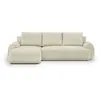 Image de Canapé D'Angle Gauche Convertible 3 Places Milo - Velours Côtelés Beige - Coffre De Rangement - L 264 X H 84 X P 99/145 Cm