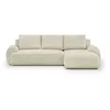 Image de Canape angle fixe en.casa 3 places en velours beige 145 x 264 x 100 cm