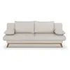 Image de Banquette convertible - 3 places - NAOTO - Tissu beige - Coffre de rangement - 202 x 98 x 98 cm