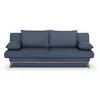 Image de Banquette convertible - 3 places - NAOTO - Tissu bleu foncé - Coffre de rangement - 202 x 98 x 98 cm