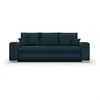 Image de Canape droit 3 places en tissu bleu 98 x 250 x 98 cm