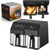 Image de Extralink Accueil Friteuse à air chaud SJ-1000 10L UE Friteuse à air chaud (6L+4L) 2500W, Friteuse, Noir