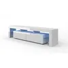 Image de Meuble TV 190 cm - blanc mat / blanc brillant avec LED