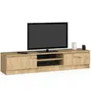 Image de Meuble TV pour salon AKORD Chêne Artisan 160 cm 2 portes façade Chêne Artisan 2 étagères 160x40x33 cm