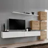 Image de Ensemble Meuble TV "Switch Lamel IX" 310cm Blanc & Naturel