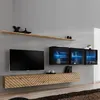 Image de Ensemble Meuble TV "Switch Lamel XVII" 340cm Naturel & Noir