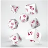 Image de Q Workshop SCLR26 - Jeu de dés Classic Runic blanc & rouge (7 pièces)