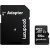 Image de Goodram Microcarte M1AA + adaptateur (64 Go, microSDXC, U1, UHS-I), Carte mémoire, Noir