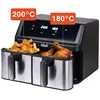 Image de Eldom IDEAL Fettfreie Fritteuse Doppelhorizontal 9L 8 Funktionen - inkl. Lebensmitteltrocknung, Friteuse, Noir, Argent