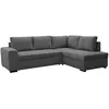 Image de Canap%C3%A9 d%27angle r%C3%A9versible convertible CASAPY NIRVANA velours côtel%C3%A9 anthracite 245 cm lit d%27appoint