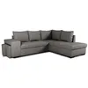 Image de Canape angle fixe en.casa 4 places en tissu gris 91 x 247 x 91 cm