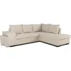 Image de Canape angle fixe en.casa 4 places en tissu beige 91 x 247 x 91 cm