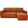 Image de Canapé d’angle convertible réversible 3-4 places CASAPY PHARELL Terracotta velours côtelé 224x155 cm