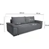 Image de CASAPY NORMAN canapé convertible 3-4 places tissu anthracite coffre 240x85x85