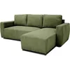 Image de Canapé d'angle convertible réversible - 3/4 places - Pharell - Tissu Velours côtelé Kaki - Coffre - 224 x 155 x 85 cm