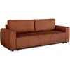 Image de Canapé convertible 3 places CASAPY PHARELL velours côtelé terracotta 231x84x91cm coffre 210L