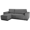 Image de Canapé d’angle convertible réversible CASAPY JOSH 4 places coffre 85 L velours côtelé anthracite