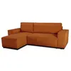 Image de Canapé d’angle convertible réversible CASAPY JOSH 4 places terracotta velours côtelé coffre