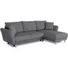 Image de Canapé d’angle convertible réversible CASAPY CLAUDIUS Velours côtelé anthracite 244 x 158 cm coffre 160 L