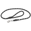 Image de Laisse ronde courte noire et blanche rayee O 10mm x 1,2m