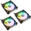 Image de Kolink Umbra X 120mm ARGB High Performance PWM Fan Triple Pack - Noir (120 mm, 3x), Ventilateur PC, Noir, Blanc