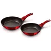 Image de Set de Poêles à Frire Induction 22 - 26cm Aluminium Antiadhésif Marbre sans PFOA Berlinger Haus Burgundy Rouge