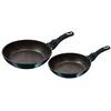 Image de Set de Poêles à Frire Induction 22 - 26cm Aluminium Antiadhésif Marbre sans PFOA Berlinger Haus Aquamarine Bleu marine