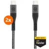 Image de Bluebuilt Usb C naar Usb C Kabel 1,5m Kevlar Zwart Duo Pack (1.50 m, 100 W), Câble USB