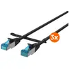 Image de Bluebuilt Câble réseau STP CAT6 0,5 mètres Noir 3-pack (STP, CAT6, 0.50 m), Câble réseau